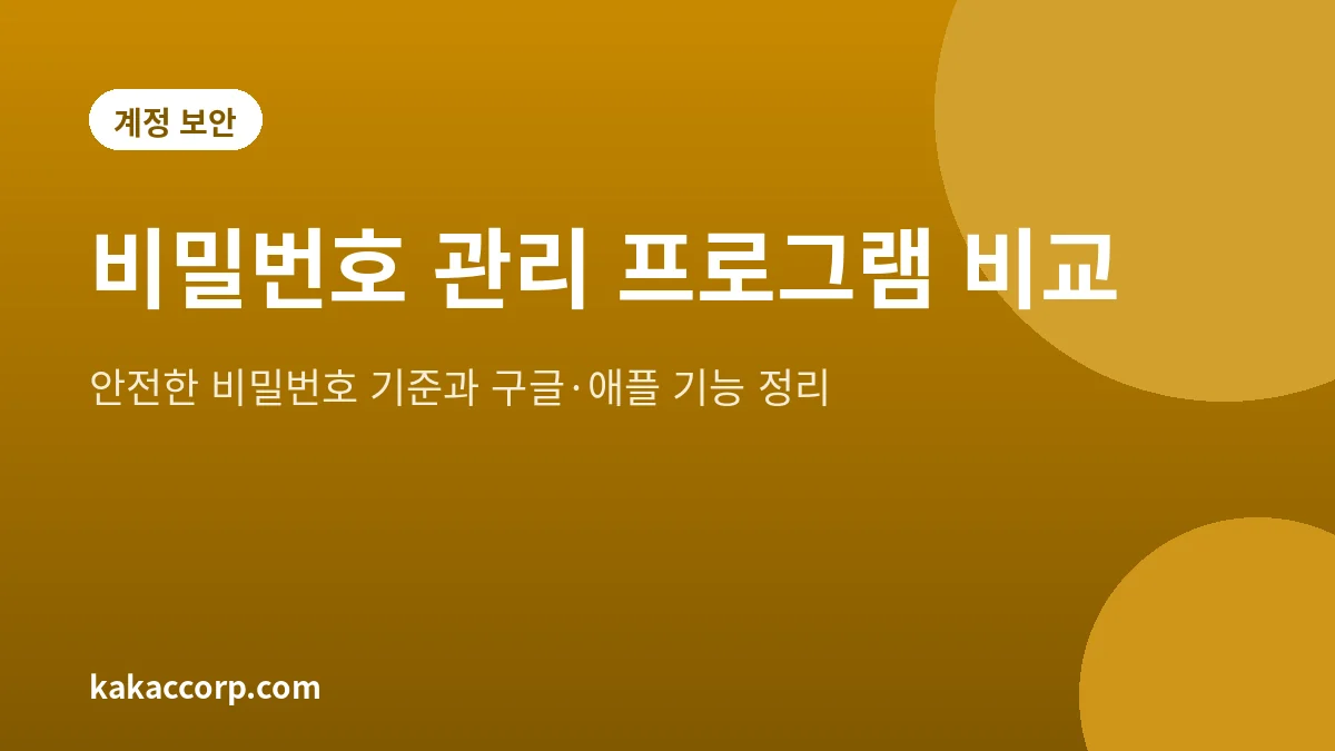 비밀번호 관리 프로그램 비교와 안전한 비밀번호 만드는 법을 정리한 대표 그림